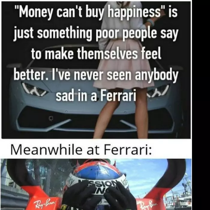 Triste en Ferrari