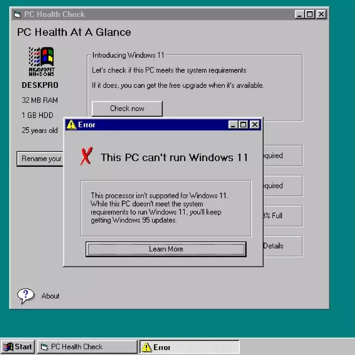 Mon PC n'est pas compatible pour Windows 11