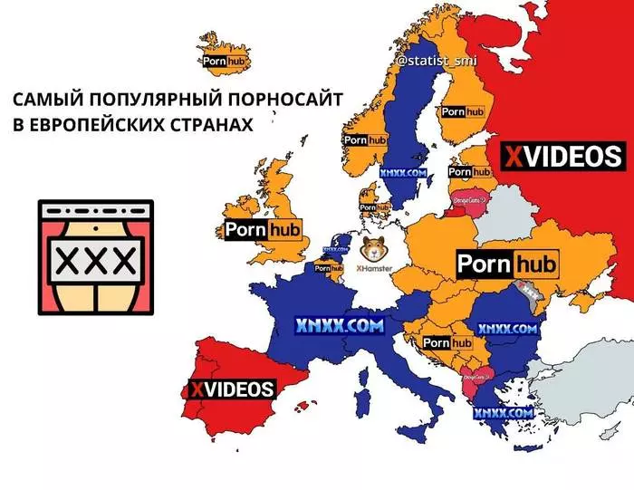 Site porno les plus populaires selon les pays en Europe